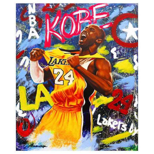 Nastya Rovenskaya- Mixed Media on Canvas "Kobe Bryant"