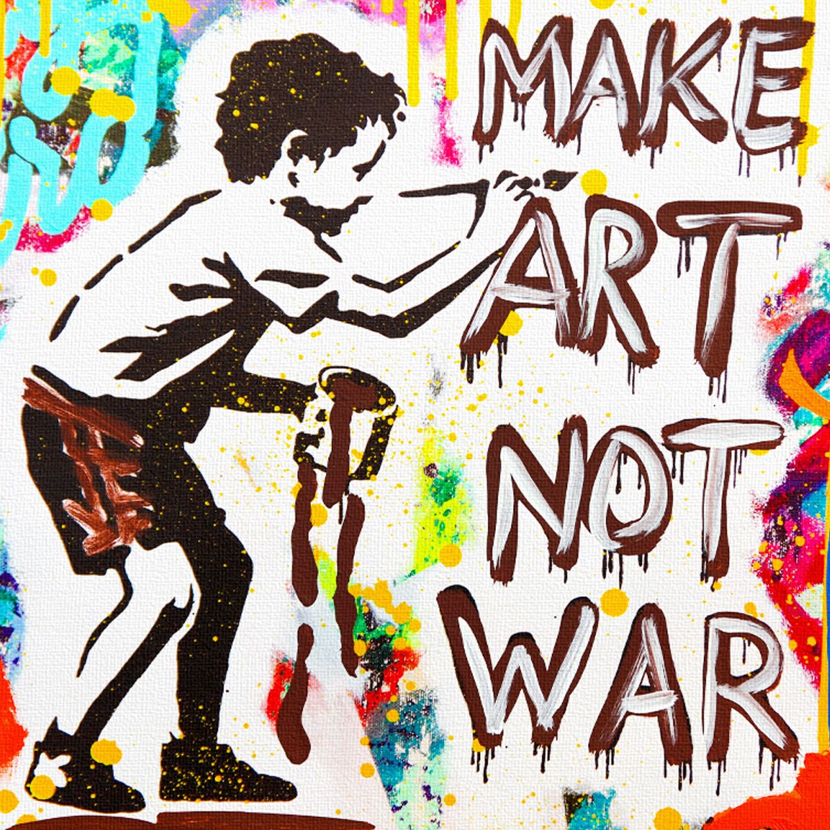 Nastya Rovenskaya- Mixed Media on Canvas "Spray It, Don't Say It"