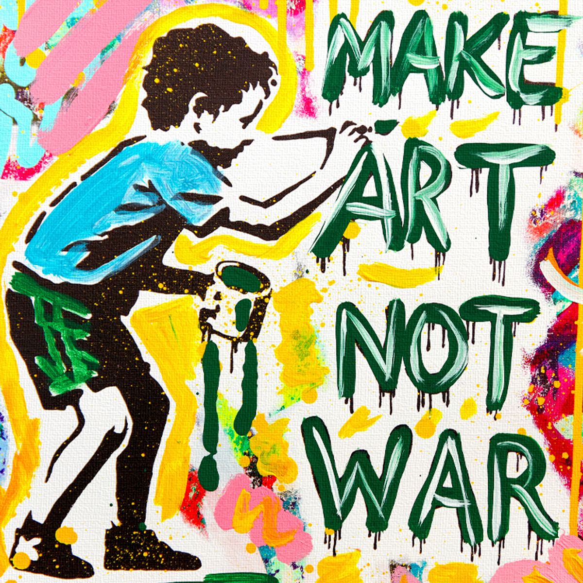 Nastya Rovenskaya- Mixed Media on Canvas "Spray It, Don't Say It"