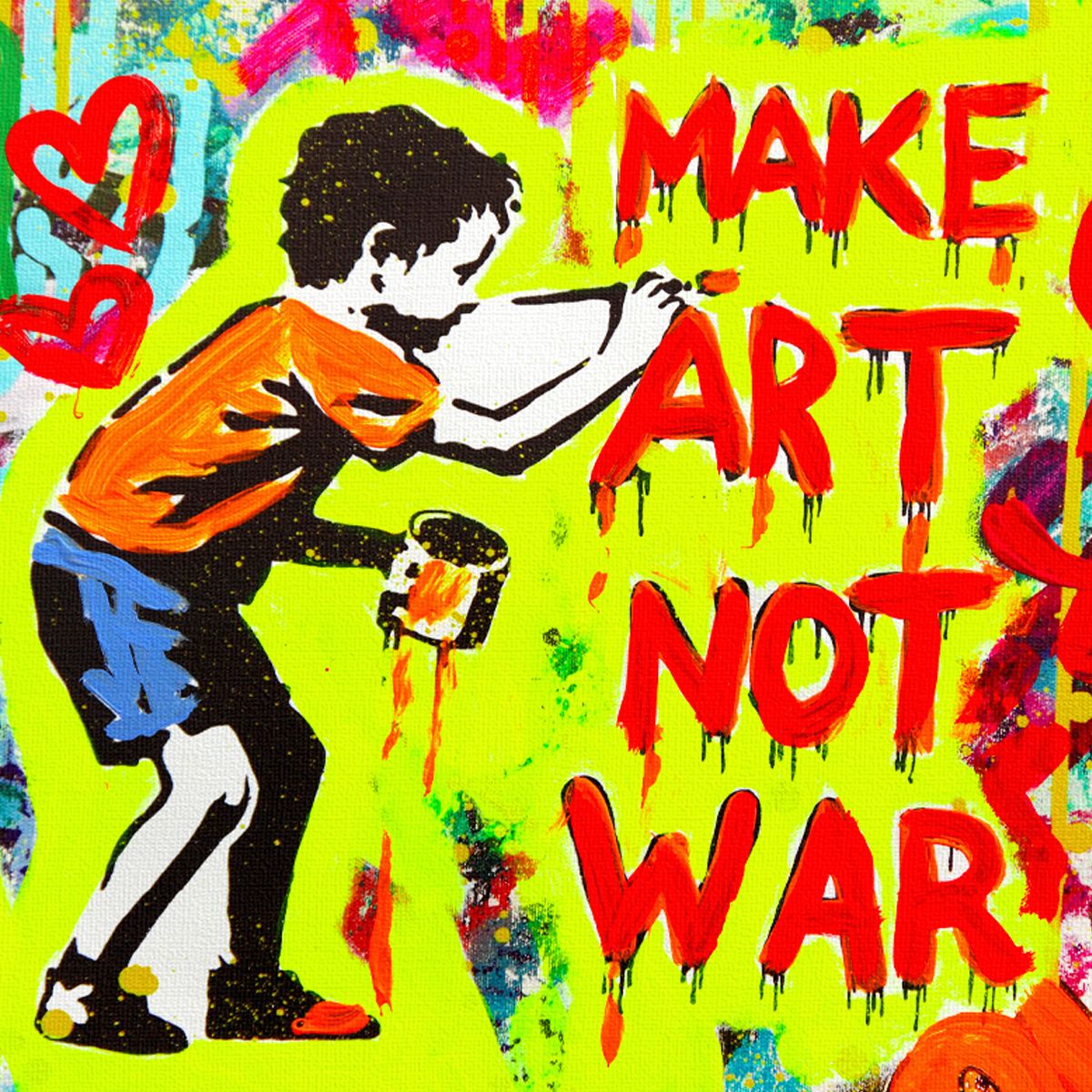 Nastya Rovenskaya- Mixed Media on Canvas "Spray It, Don't Say It"