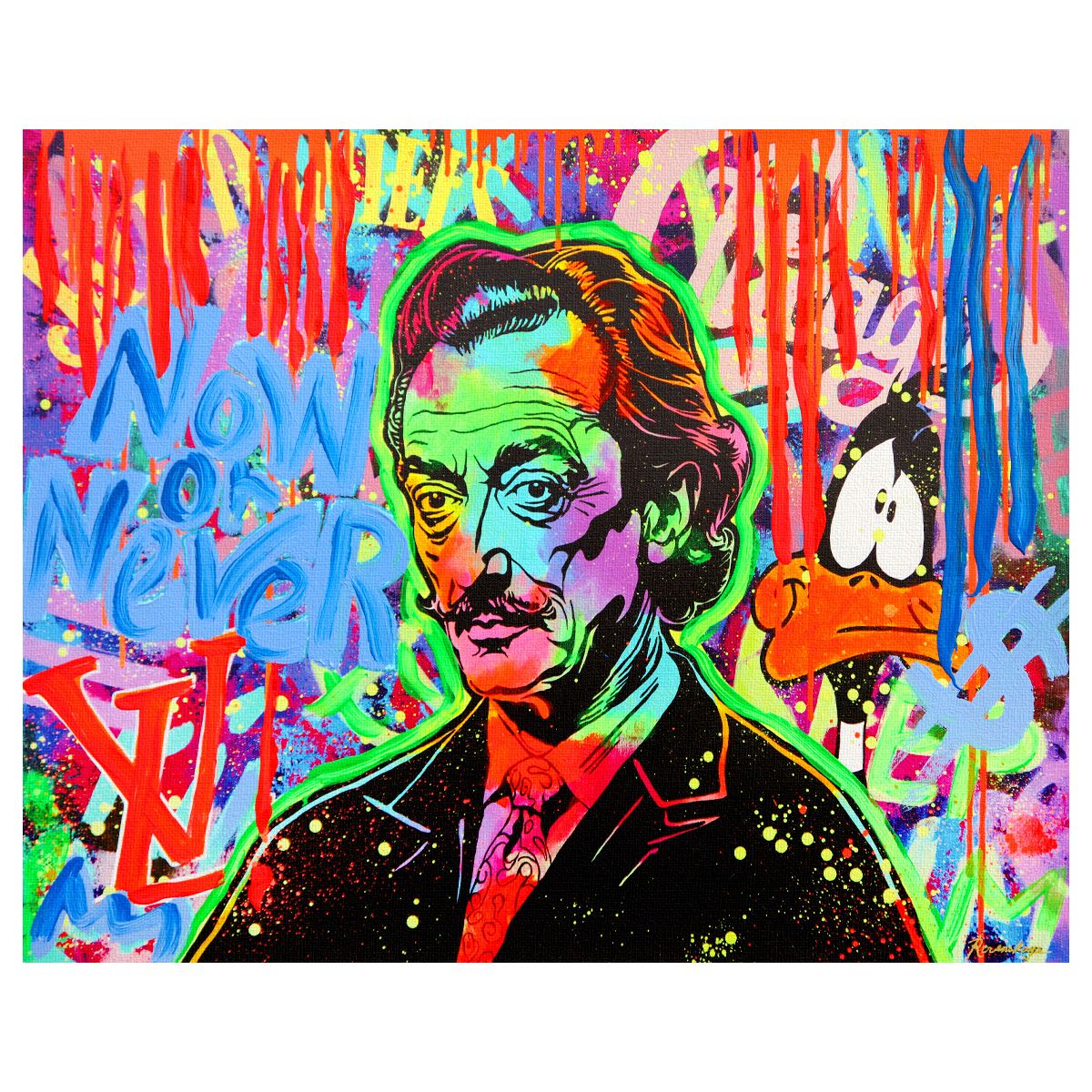 Nastya Rovenskaya- Mixed Media on Canvas "Dali"