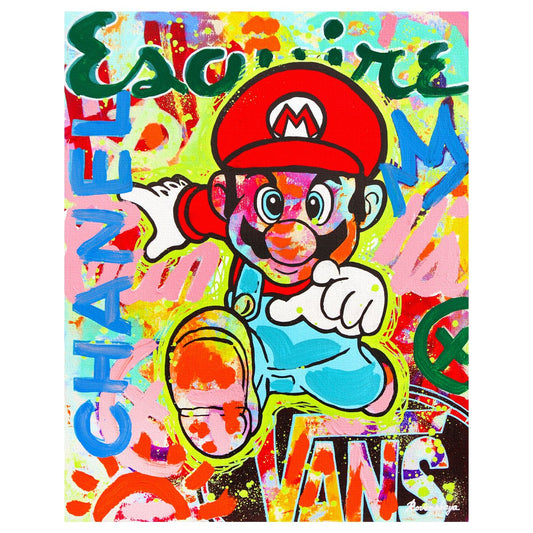 Nastya Rovenskaya- Mixed Media on Canvas "Super Mario's Urban Quest"
