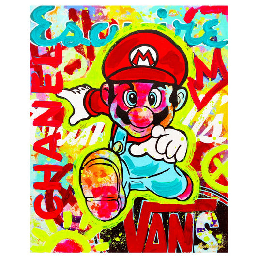 Nastya Rovenskaya- Mixed Media on Canvas "Super Mario's Urban Quest"
