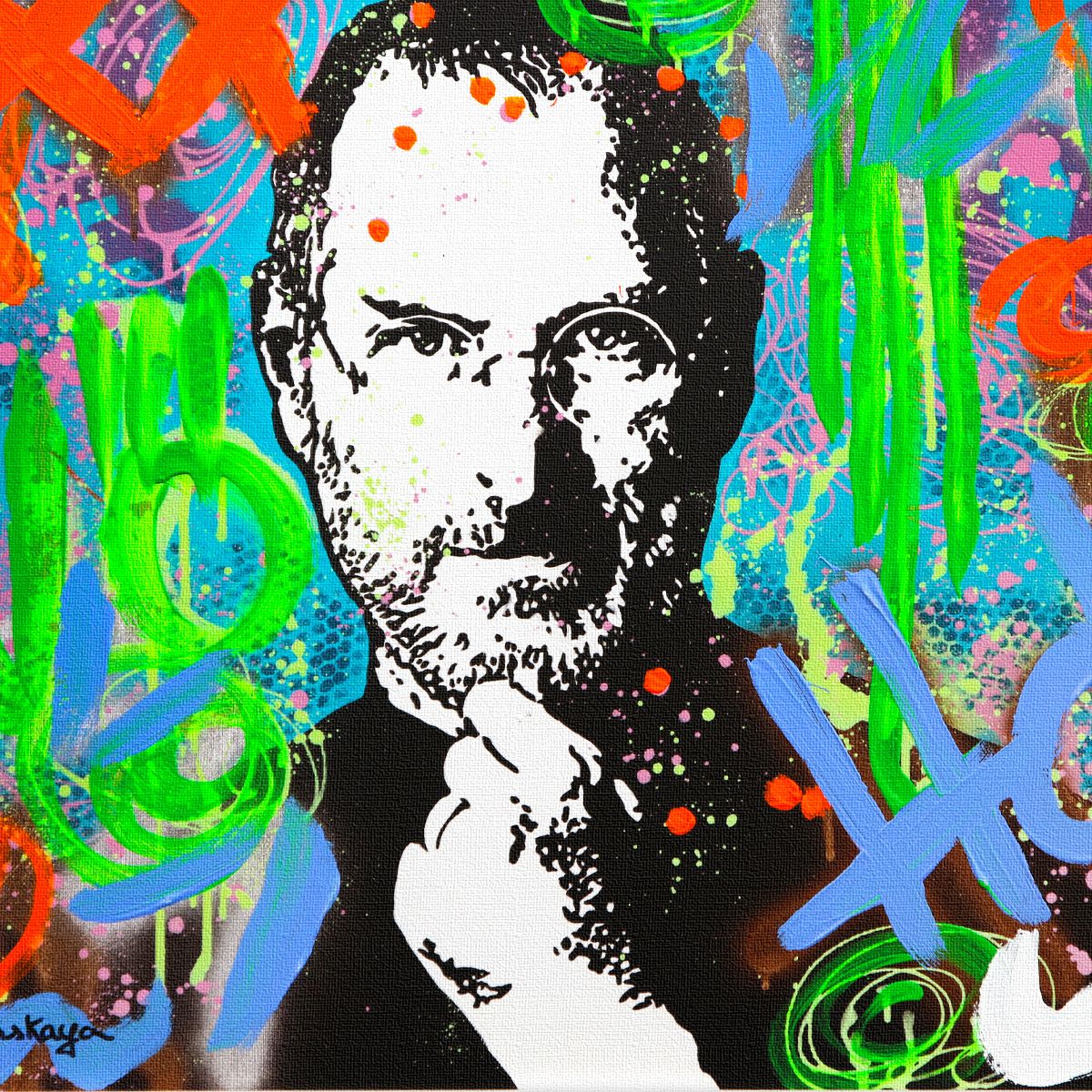 Nastya Rovenskaya- Original Mixed Media on Canvas "Jobs"