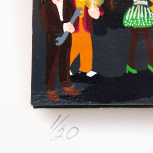 Melanie Taylor- 3D Construction Serigraph on Paper "Happy 50 Birthday Golden Gate Bridge"