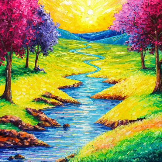 Svyatoslav Shyrochuk- Original Oil on Canvas "Where the River Meets the Sun"