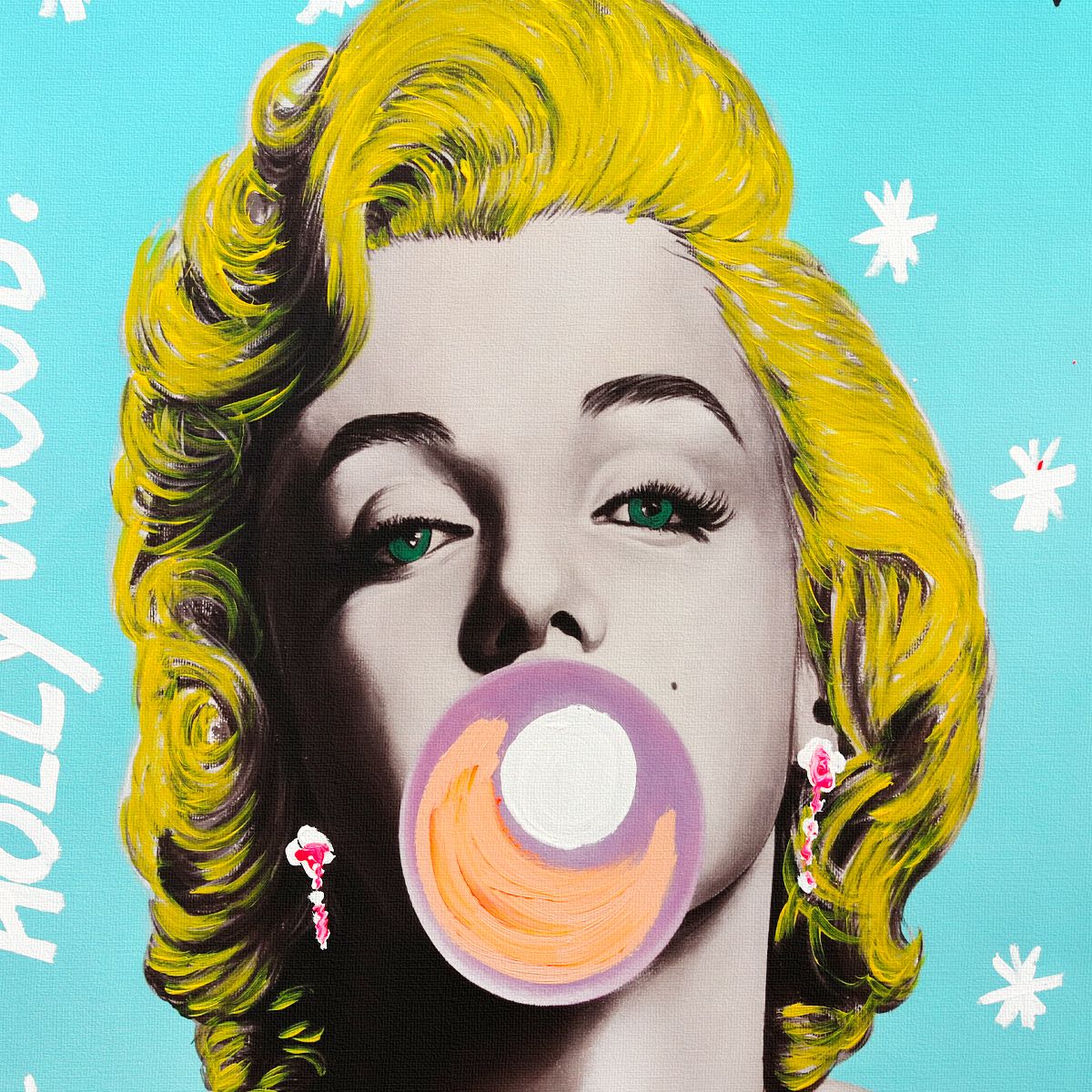 Nastya Rovenskaya- Mixed Media on Canvas "Bubble Gum"