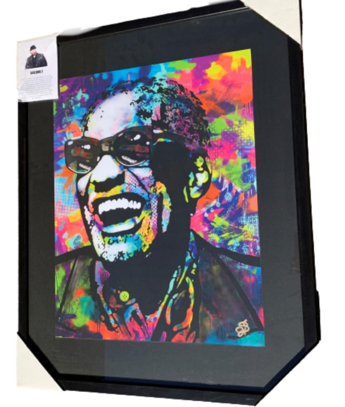 Shlomi J- Mixed media on paper "Ray Charles"