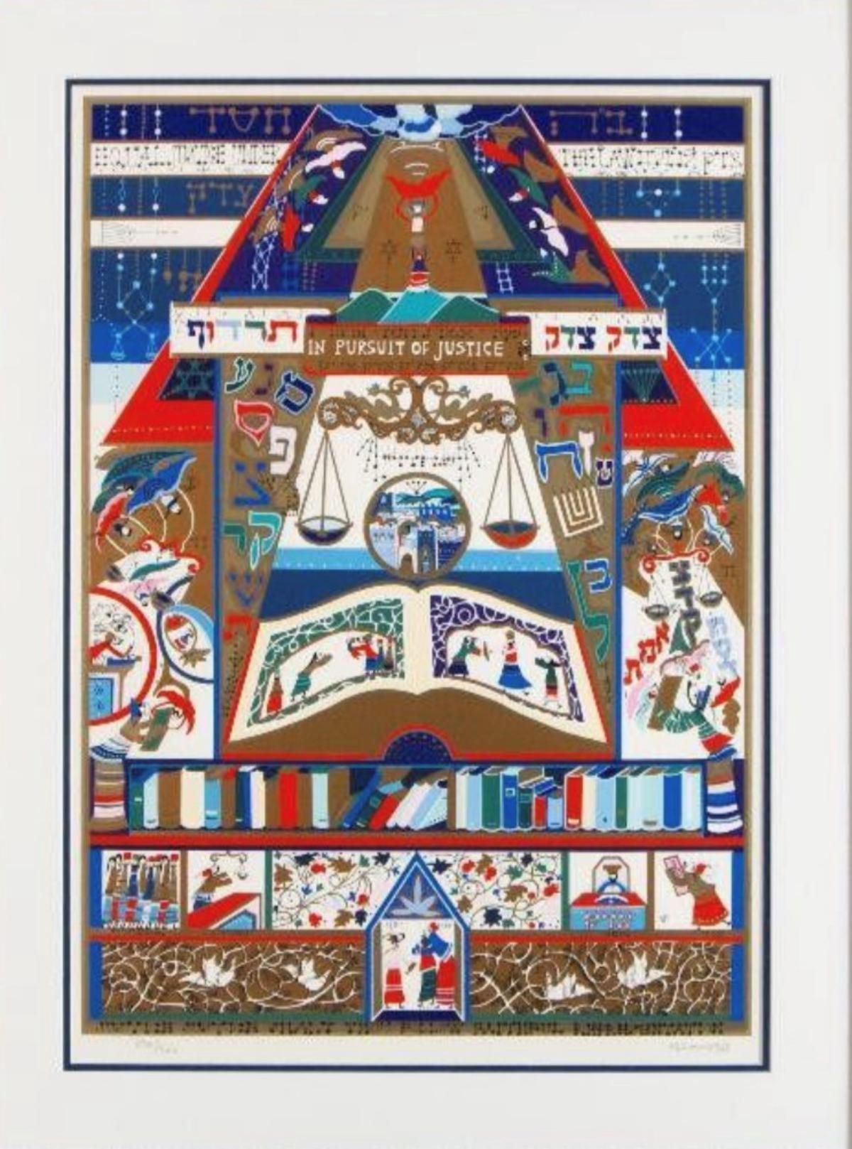 Raphael Abecassis- Serigraph on paper "In Pursuit of Justice"