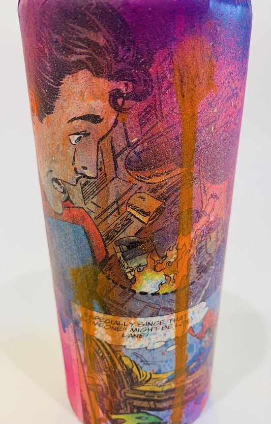 E.M. ZAX- Mixed Media original on artist used spray can in lucite display box