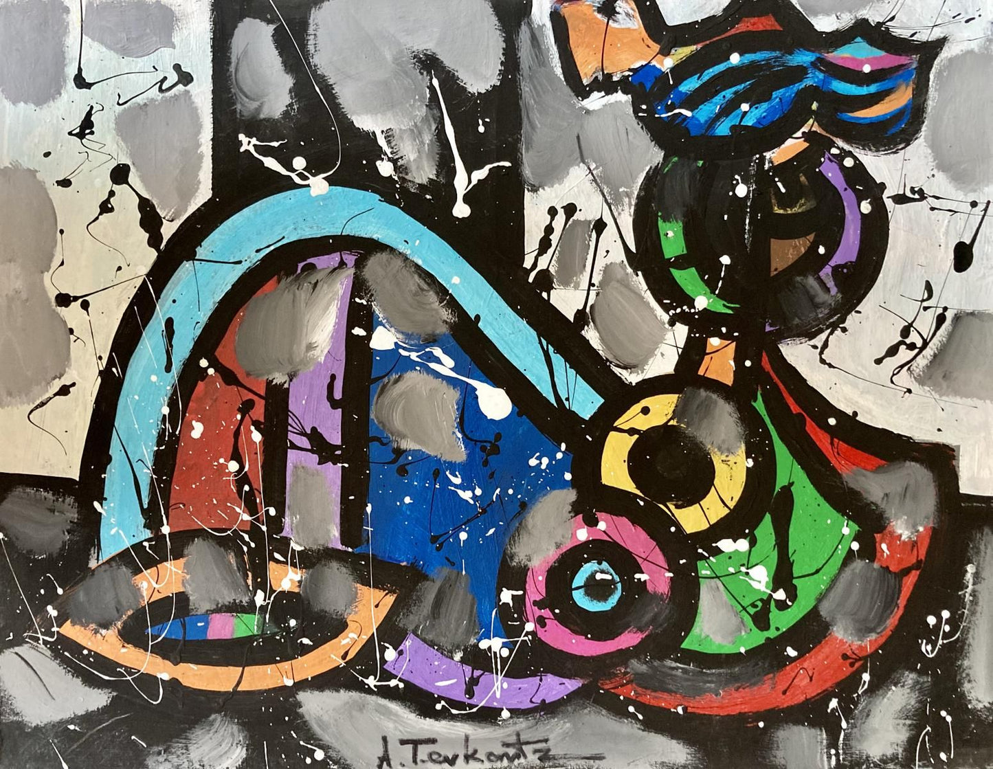 Ara Tevkantz (b. 1956)- Mixed media on paper