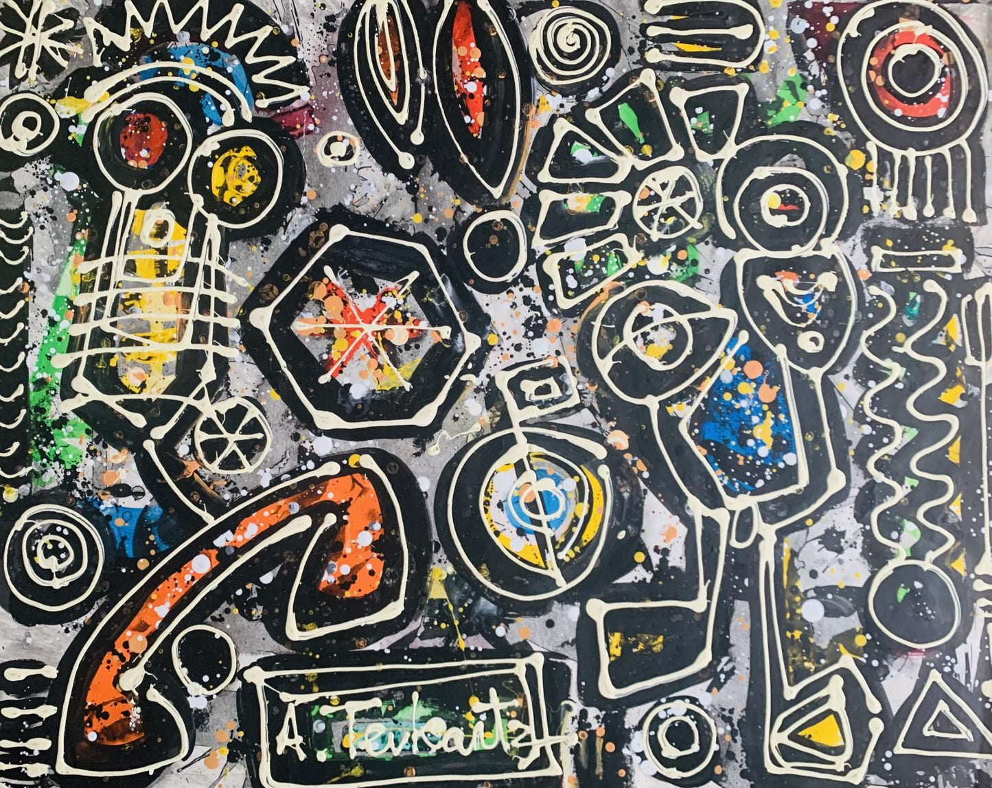 Ara Tevkantz (b. 1956)- Mixed media on paper