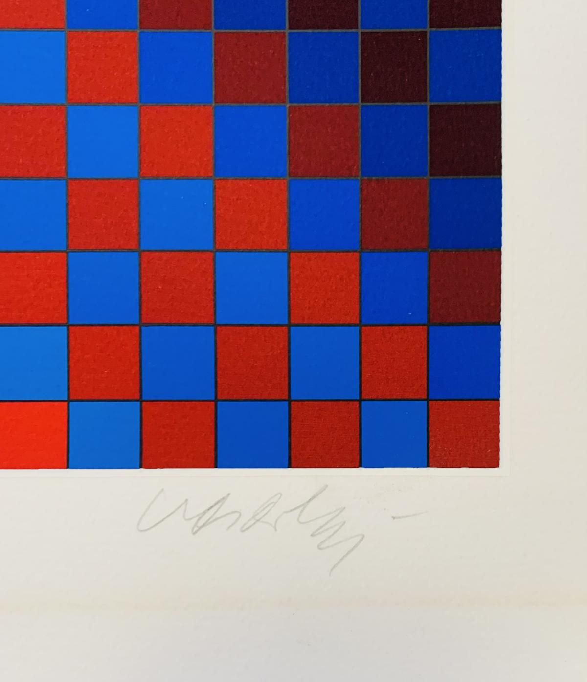 Victor Vasarely- Serigraph "Geometric Composition Dancing Clown"