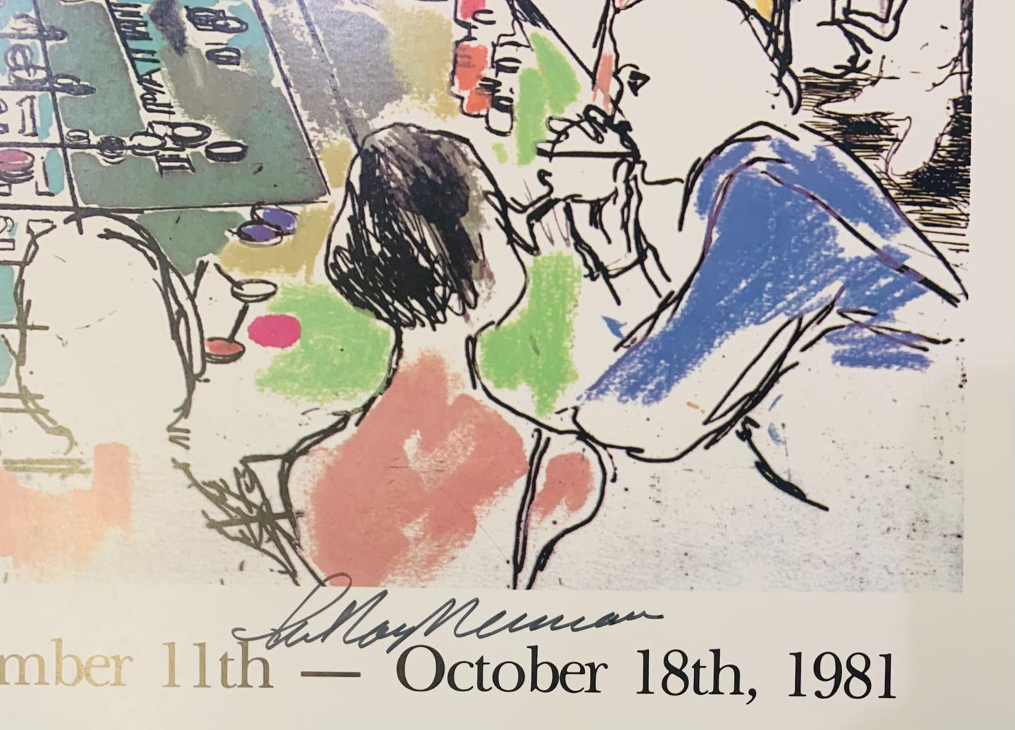 Leroy Neiman- Hand signed offset lithograph "Roulette"