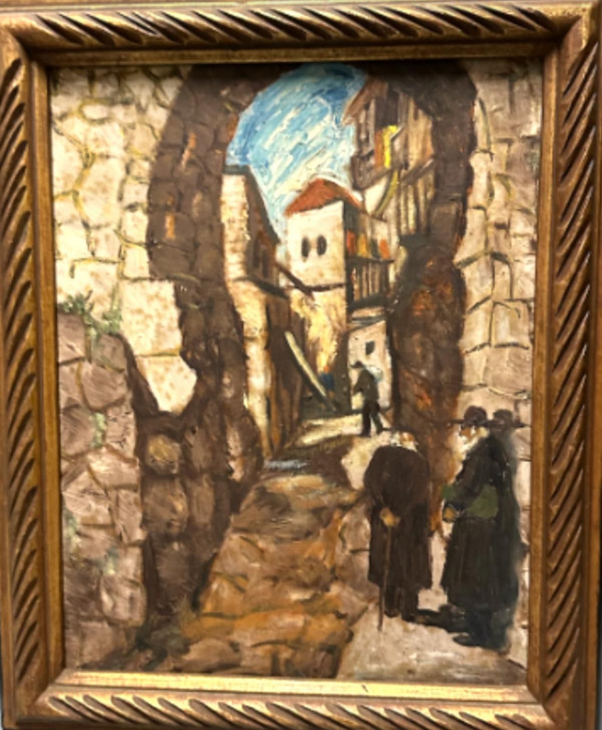 Unknown- Original Painting on canvas "Jerusalem Street Scene"