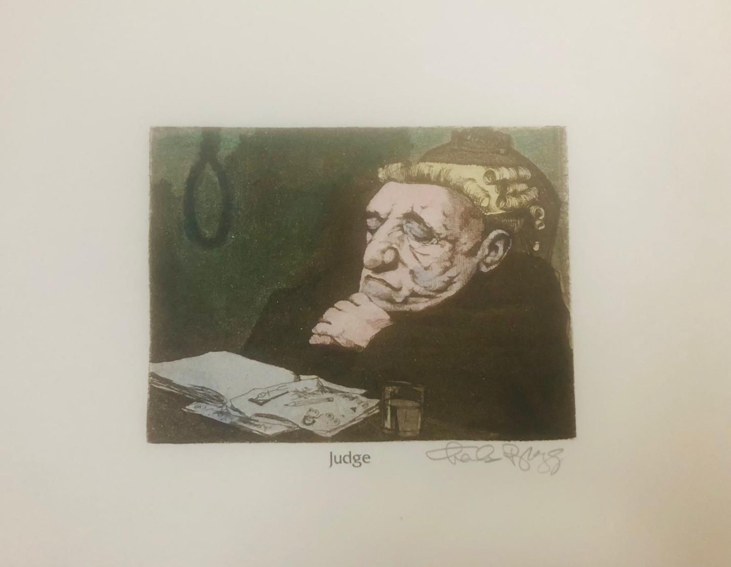 Charles Bragg- Hand watercolor over lithograph on paper "Unknown"