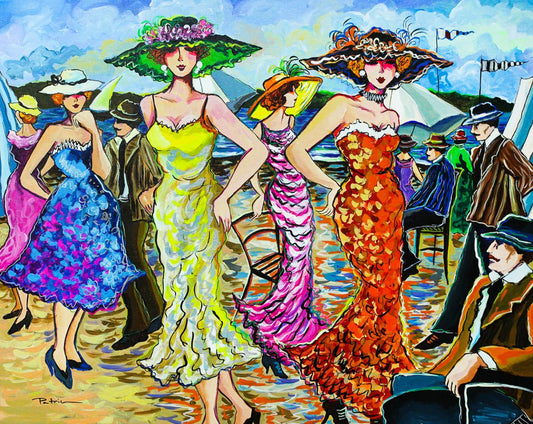 Patricia Govezensky- Original Acrylic with Hand Painted Frame "Best Party Ever"