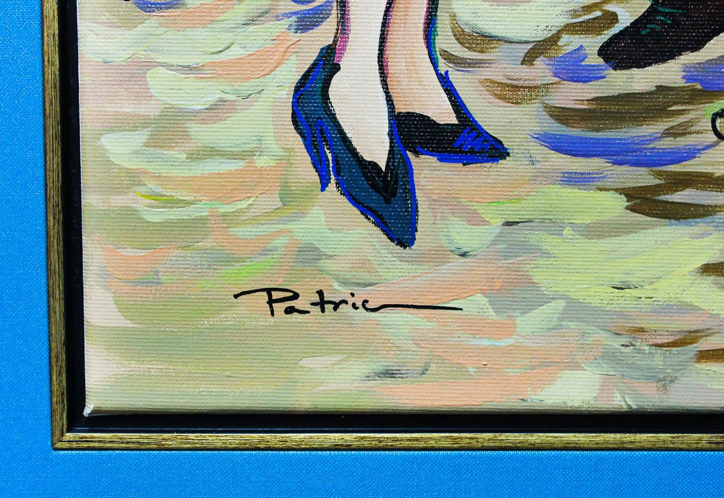Patricia Govezensky- Original Acrylic with Hand Painted Frame "Best Party Ever"