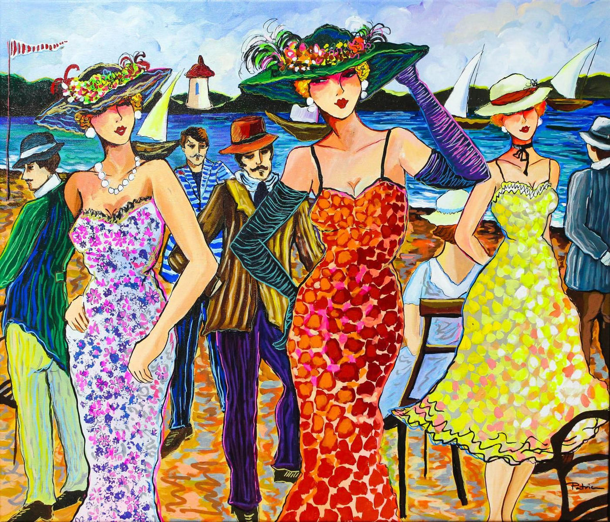Patricia Govezensky- Original Acrylic with Hand Painted Frame "Sisters In Crime"