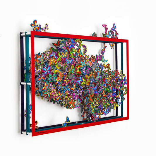 Patricia Govezensky- Original Painting on Cutout Steel "Two Hearts"