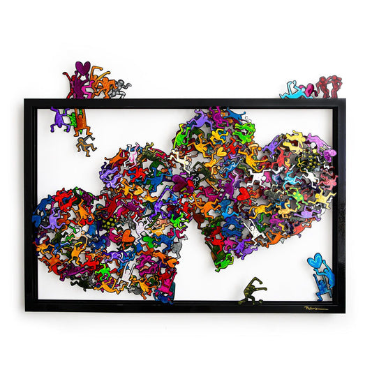 Patricia Govezensky- Original Painting on Cutout Steel "Me & You"
