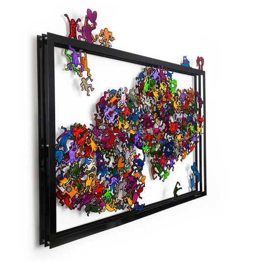 Patricia Govezensky- Original Painting on Cutout Steel "Me & You"