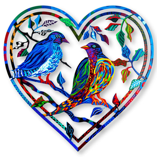 Patricia Govezensky- Original Painting on Laser Cut Steel "Love Birds"