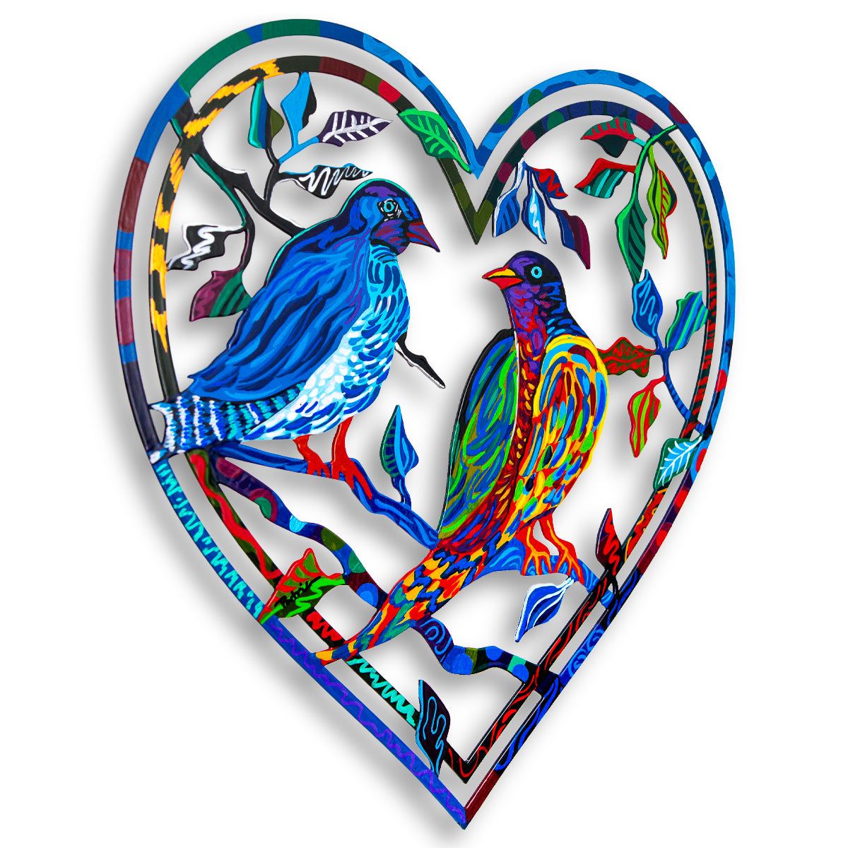 Patricia Govezensky- Original Painting on Laser Cut Steel "Love Birds"
