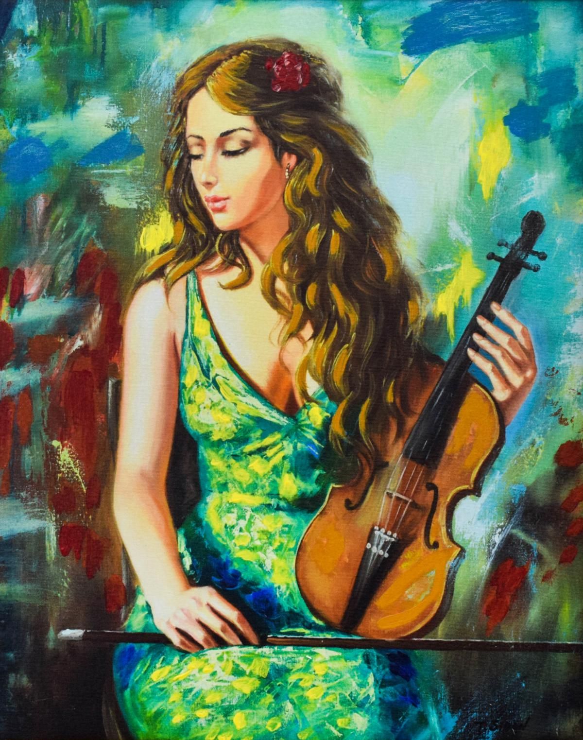 Taras Sidan- Hand Embellished Giclee on Canvas "Lexi"