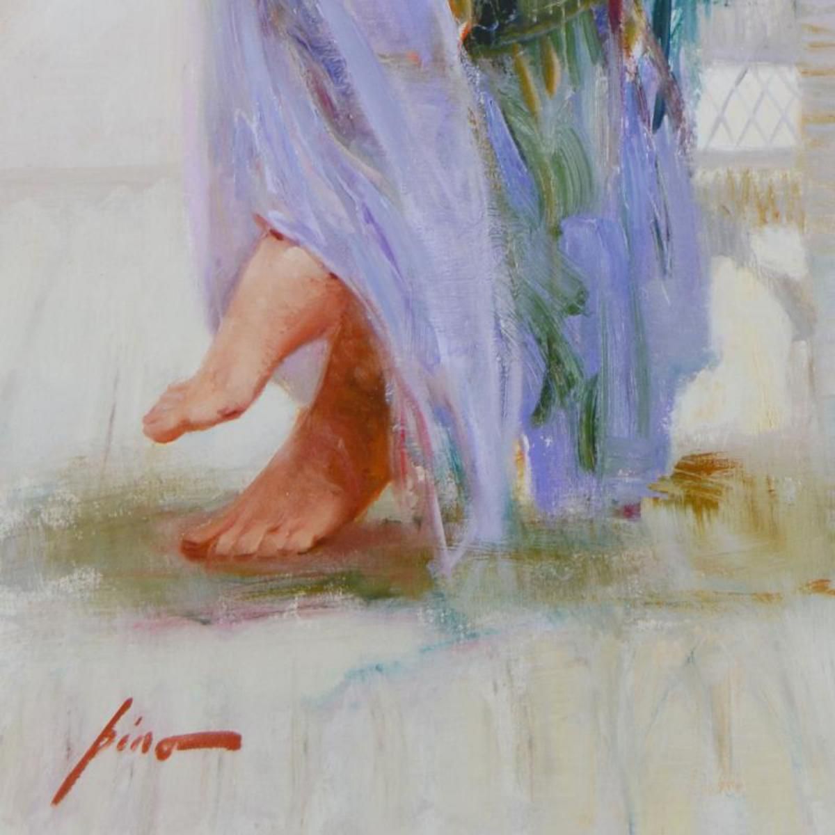 Pino (1939-2010)- Hand Embellished Giclee on Canvas "Book of Poems"