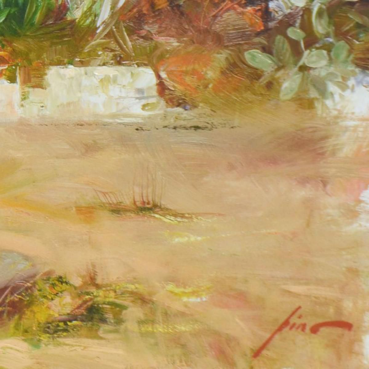 Pino (1939-2010)- Hand Embellished Giclee on Canvas "The Water Fountain"