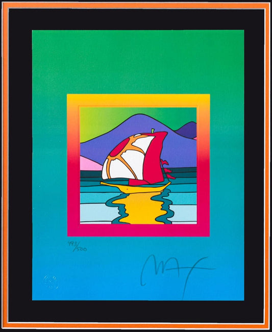 Peter Max- Original Lithograph "Sailboat East on Blends"