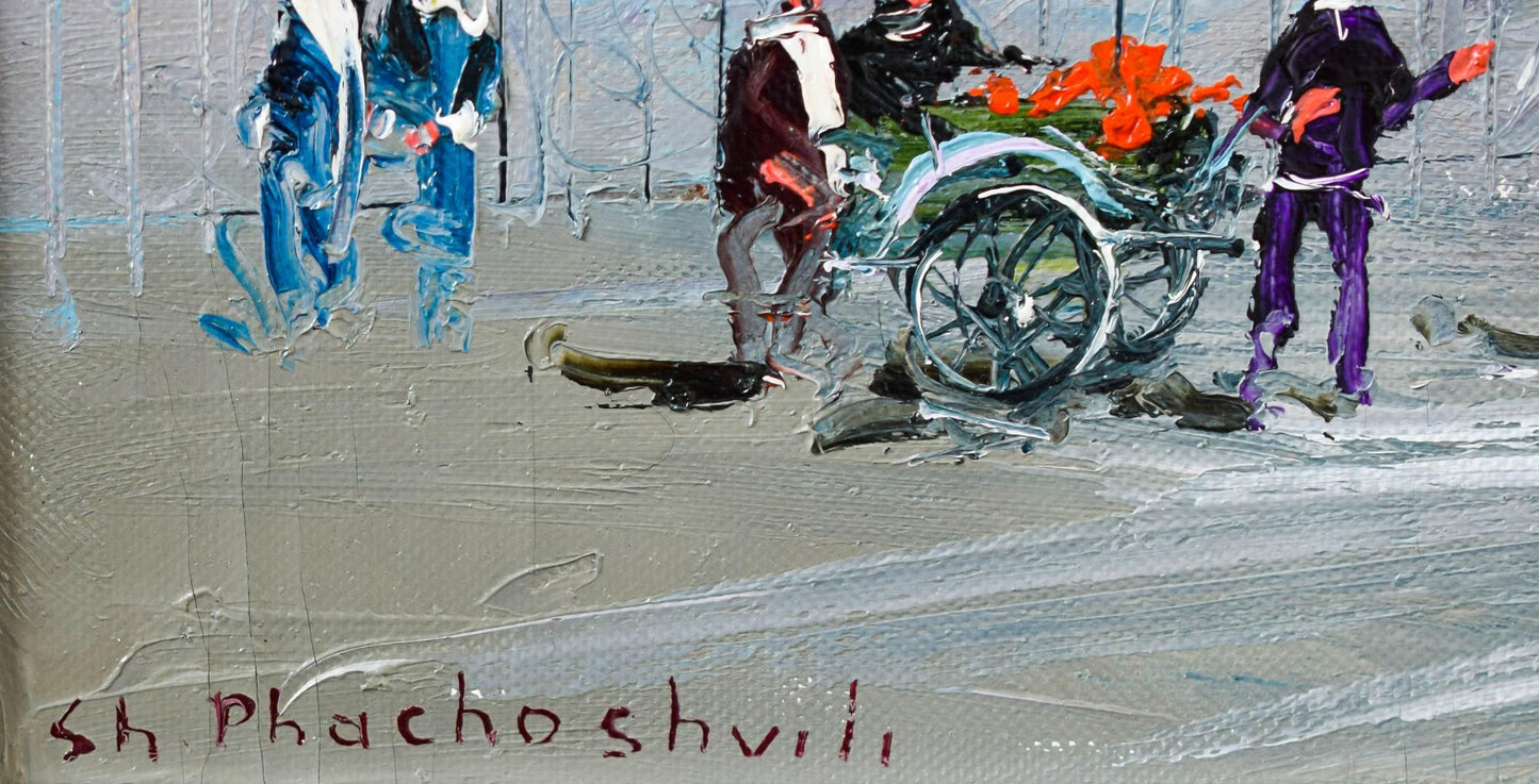 Shalva Phachoshvili- Original Oil on Canvas "Old Days"