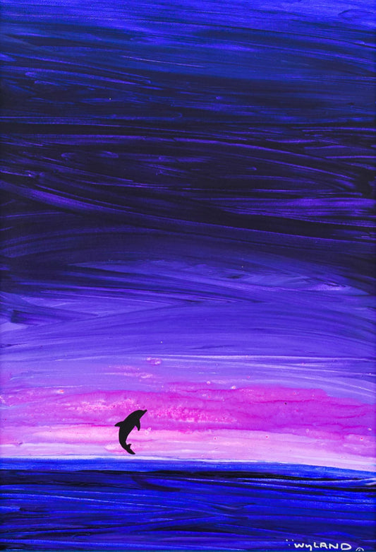 Wyland- Original Painting on Canvas "Dolphin Rising"