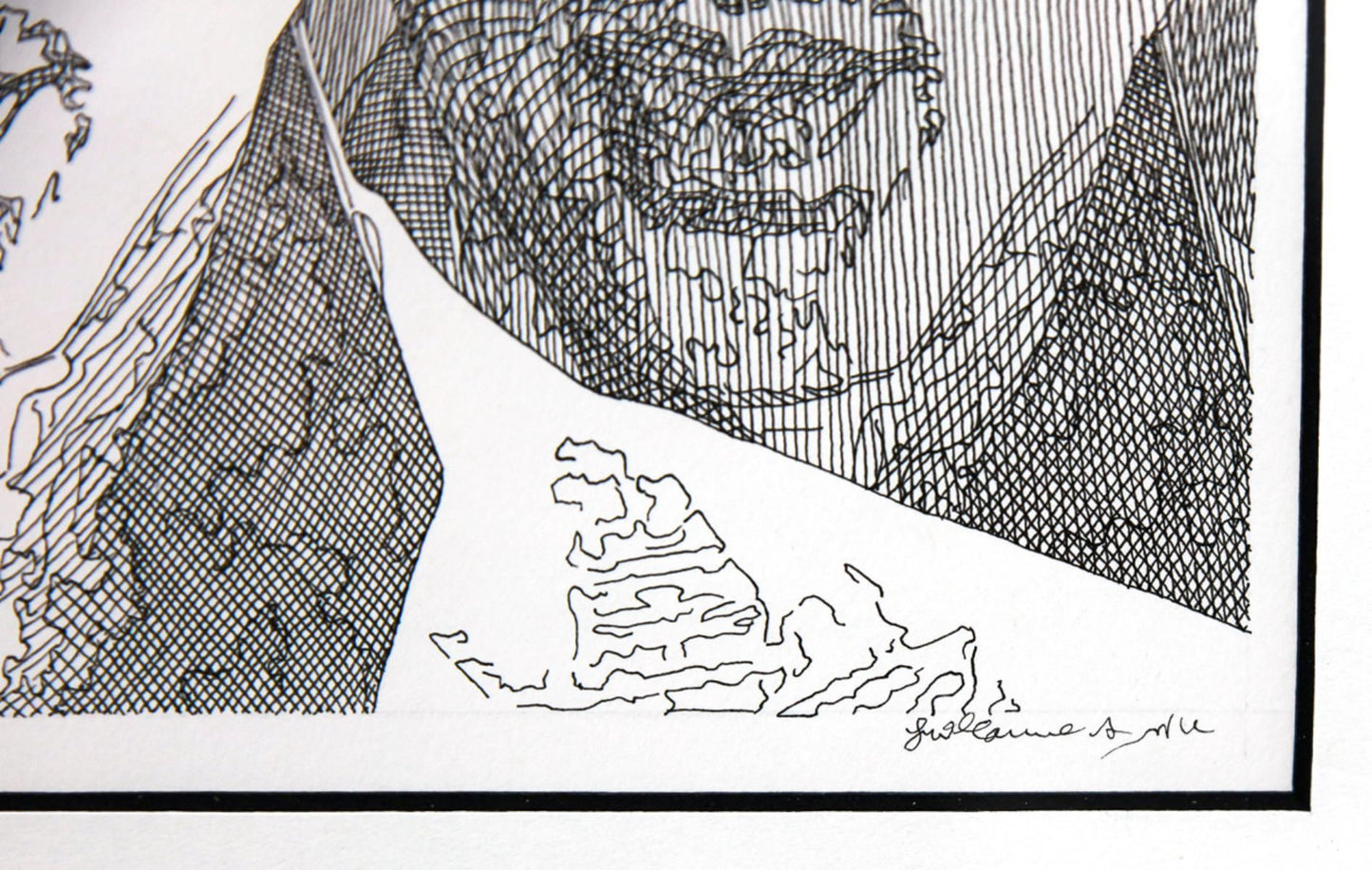 Guillaume Azoulay- Original Drawing on Paper "portrait en trois ( Prince)"