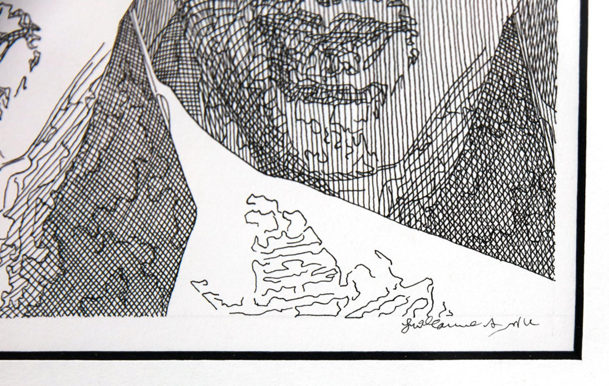 Guillaume Azoulay- Original Drawing on Paper "portrait en trois ( Prince)"