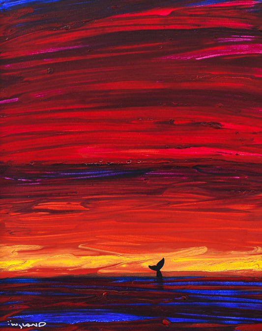 Wyland- Original Painting on Canvas "Whale Tail In the Light"