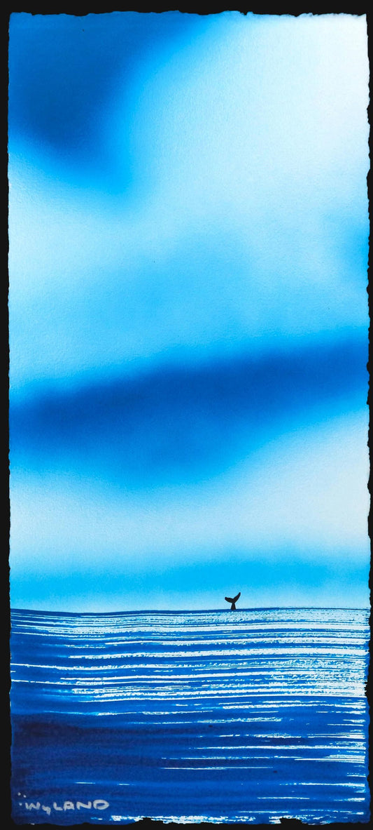 Wyland- Original Watercolor Painting on Deckle Edge Paper "Fluke"