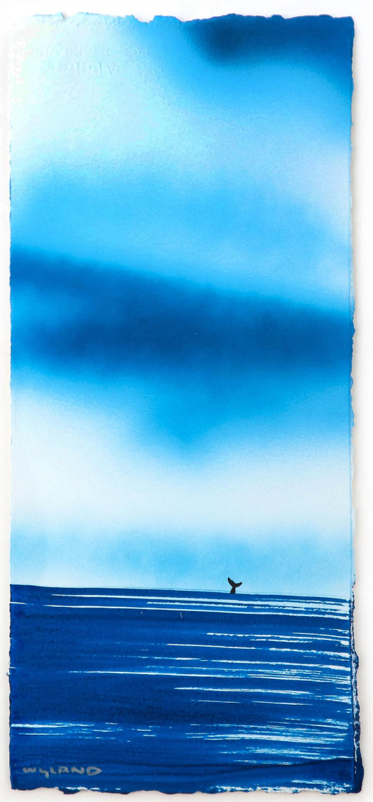 Wyland- Original Watercolor Painting on Deckle Edge Paper "Fluke"