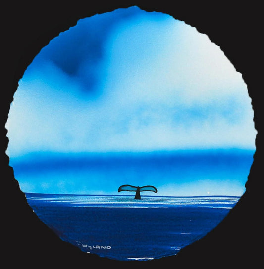 Wyland- Original Watercolor Painting on Deckle Edge Paper "Fluke"