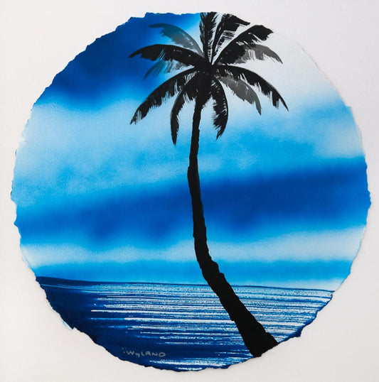 Wyland- Original Watercolor Painting on Deckle Edge Paper "Palm Trees"
