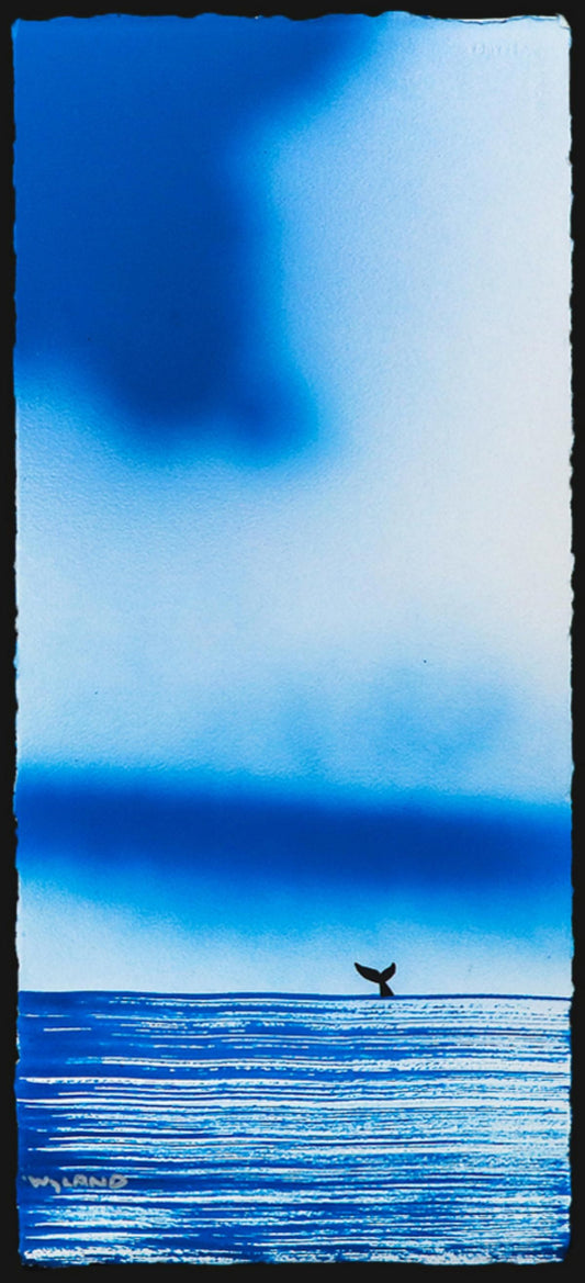 Wyland- Original Watercolor Painting on Deckle Edge Paper "Dolphin"