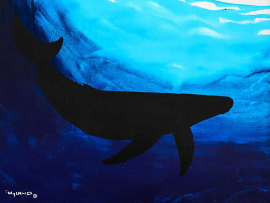 Wyland- Original Painting on Canvas "Deep Sea Whale"
