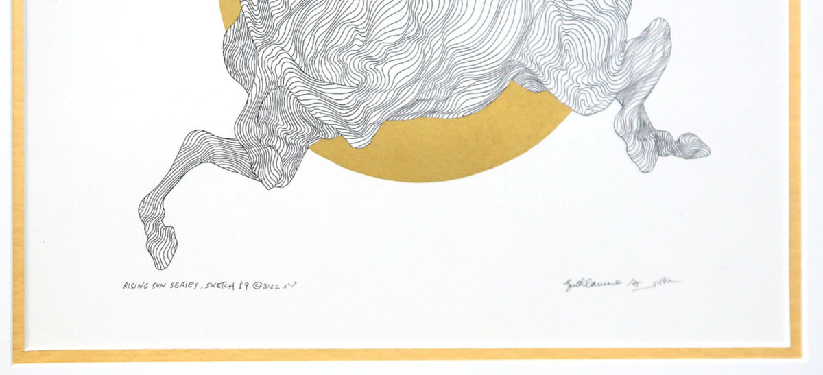Guillaume Azoulay- Original pen and ink with hand laid gold leaf