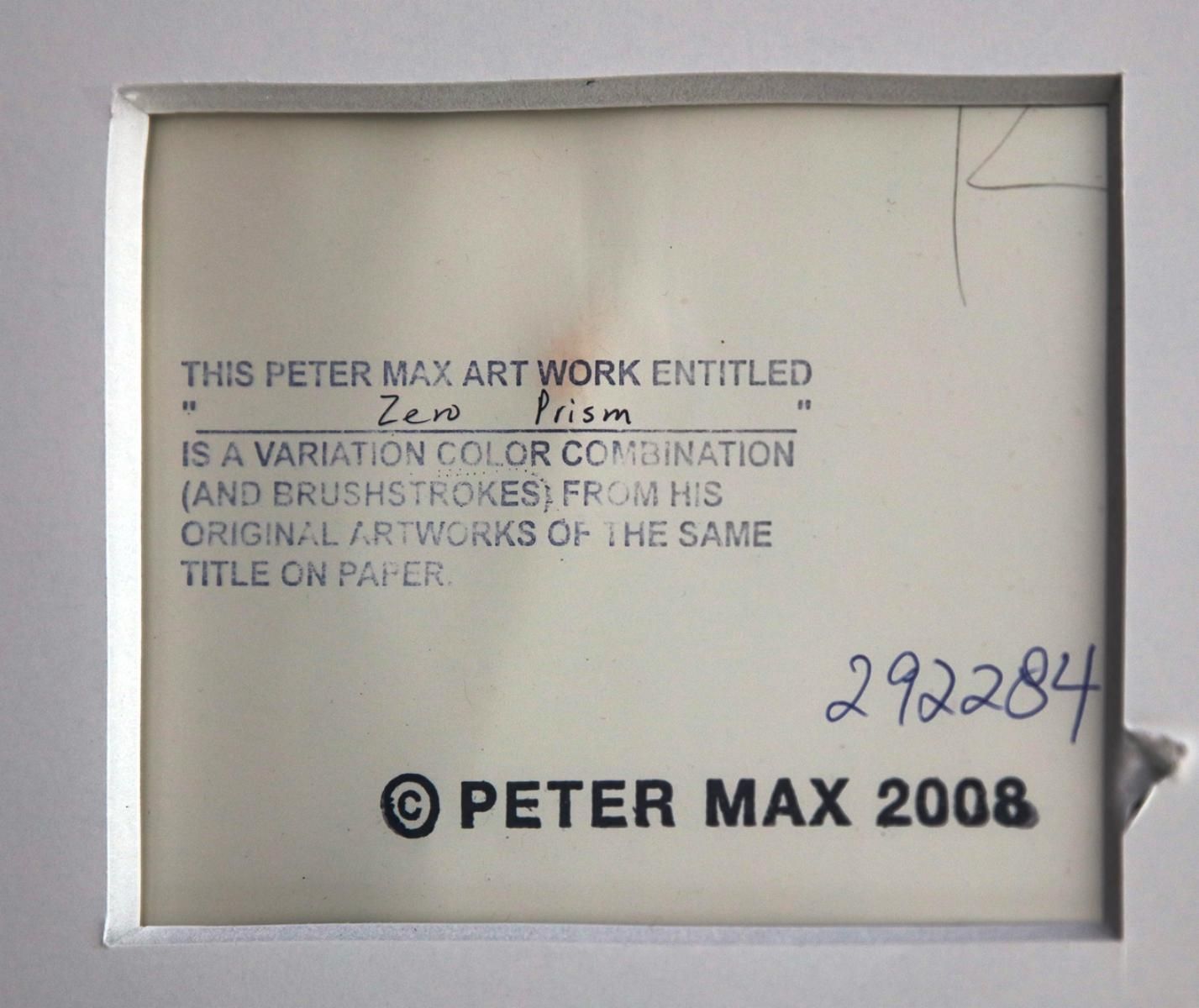 Peter Max- Original Mixed Media "Zero Prism"