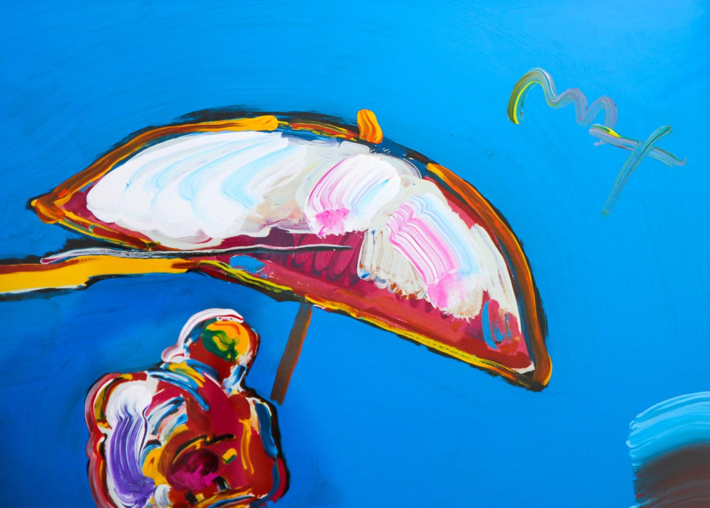 Peter Max- Original Mixed Media "Sage with Umbrella"
