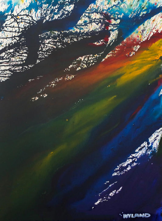 Wyland- Original Watercolor Painting on Deckle Edge Paper "Abstract"