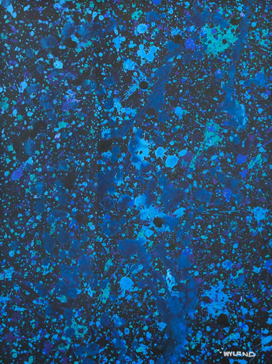 Wyland- Original Watercolor Painting on Deckle Edge Paper "Abstract Drip"