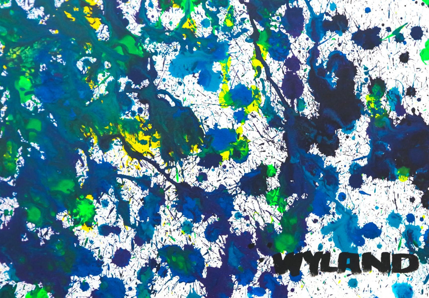 Wyland- Original Watercolor Painting on Deckle Edge Paper "Abstract Drip"