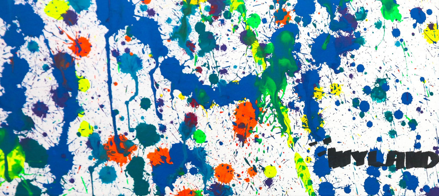 Wyland- Original Watercolor Painting on Deckle Edge Paper "Abstract Drip"